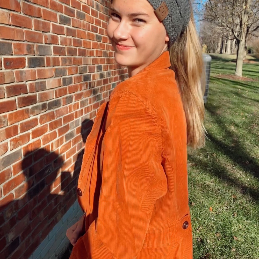 retro corduroy orange blazer